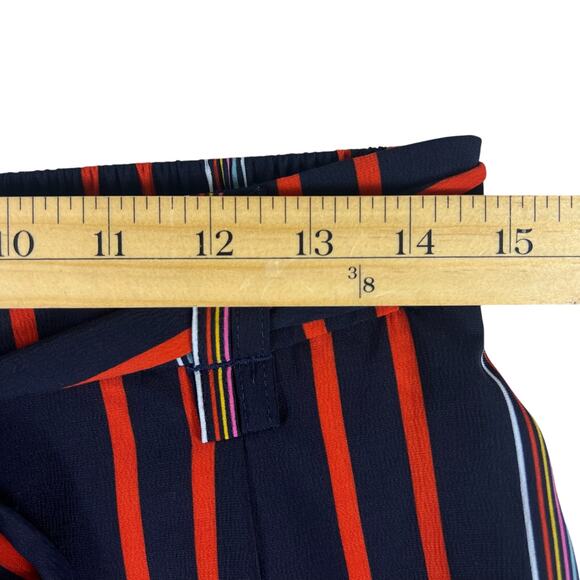 Rachel Zoe Striped Wide Leg Pants 4 | Navy Red Palazzo Boho High Waist Resort - Picture 8 of 11